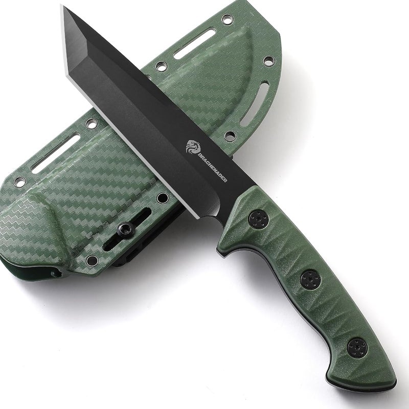 DRACHENADER XR-B01-FT Tanto Knife Survival Fulltang Outdoor fixed blade Knife 5mm thick steel with ABS Sheath - Image 1